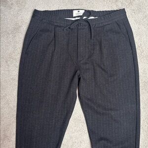 Unisex Grey Pinstripe Pants